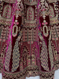 Lovely Pink Dori Work Velvet Bridal Lehenga Choli With Double Dupatta - Zeel Clothing