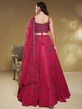 Lovely Pink Embroidered Georgette Reception Wear Lehenga Choli - Zeel Clothing