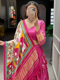 Lovely Pink Gaji Silk Wedding Lehenga Choli With Bandhani Dupatta - Zeel Clothing