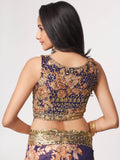 Lovely Purple Floral Print Organza Party Wear Saree With Blouse - Zeel Clothing