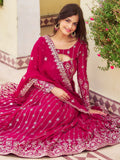 Lovely Rani Pink Embroidered Georgette Engagement Wear Lehenga Choli - Zeel Clothing