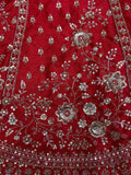 Lovely Red Hand Work Silk Bridal Wear Lehenga Choli With Double Dupatta - Zeel Clothing
