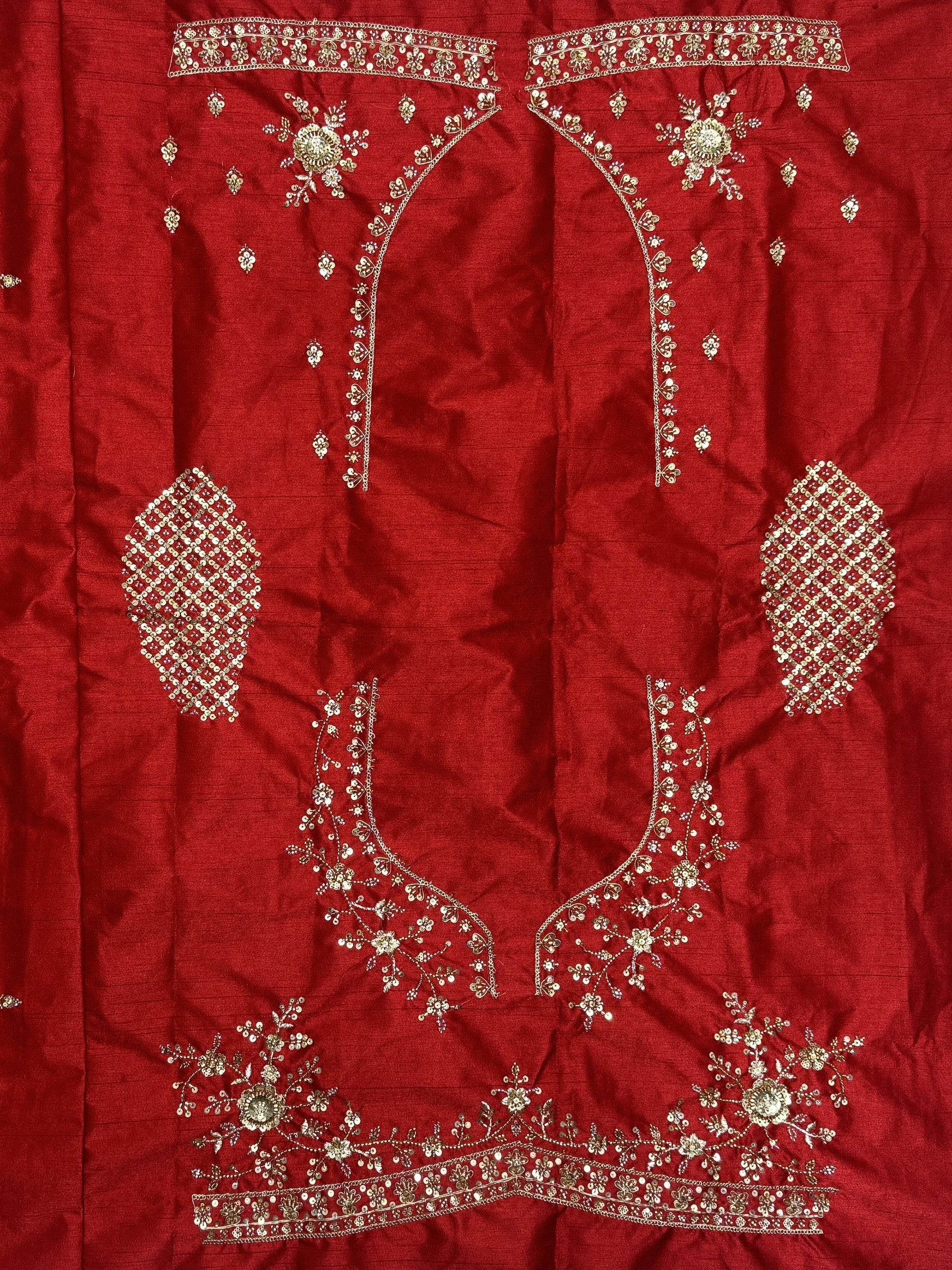 Lovely Red Hand Work Silk Bridal Wear Lehenga Choli With Double Dupatta - Zeel Clothing