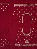 Lovely Red Jarkan Work Velvet Bridal Lehenga Choli With Double Dupatta - Zeel Clothing