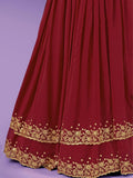 Lovely Red Sequins Georgette Wedding Wear Lehenga Choli - Zeel Clothing