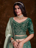 Lovely Sea Green Sequins Art Silk Lehenga Choli With Soft Net Dupatta - Zeel Clothing