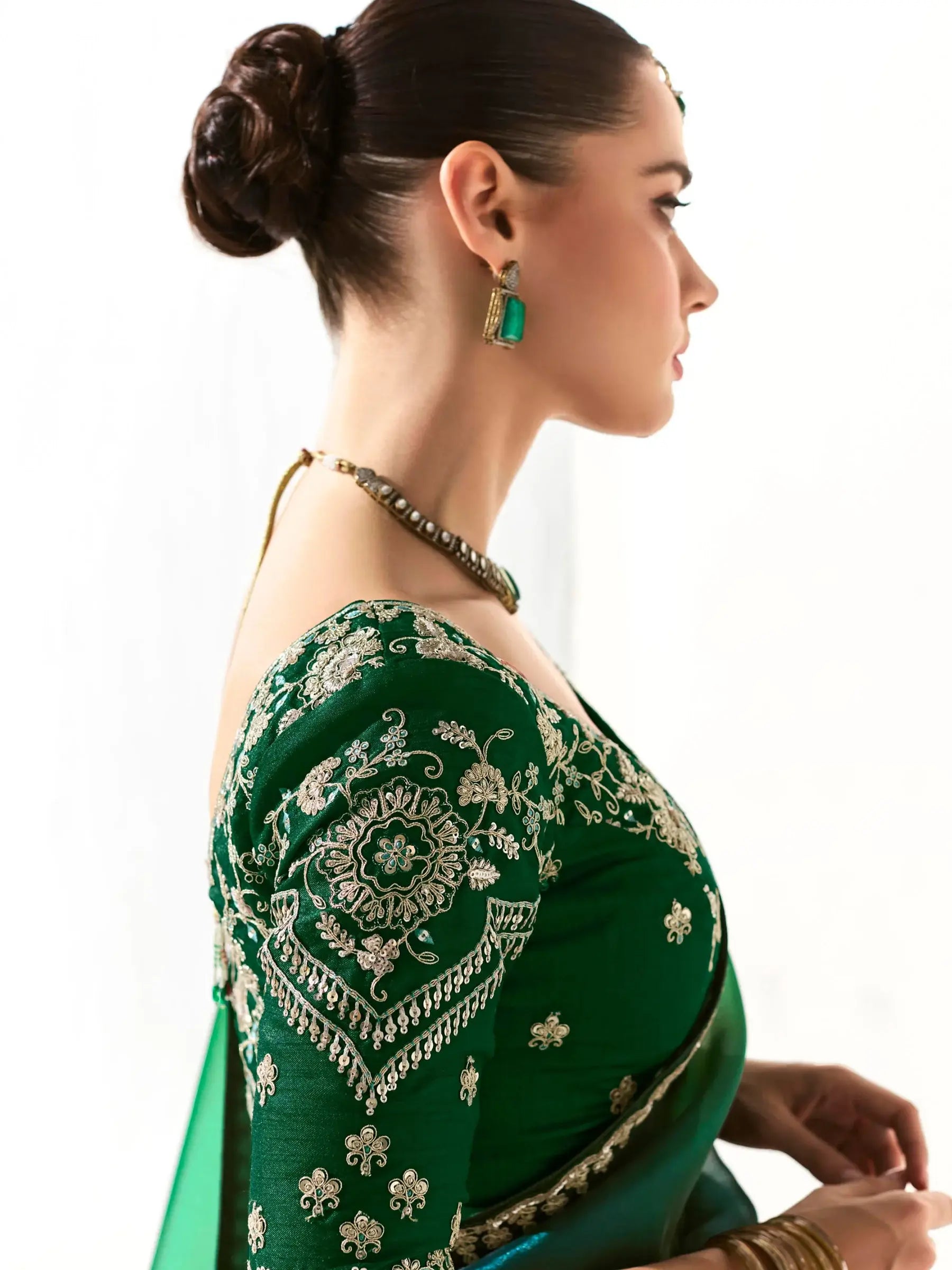 Lovely Teal Green Border Work Tissue Silk Party Wear Saree With Blouse - Zeel Clothing