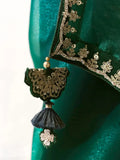 Lovely Teal Green Border Work Tissue Silk Party Wear Saree With Blouse - Zeel Clothing