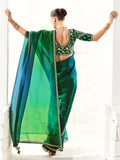 Lovely Teal Green Border Work Tissue Silk Party Wear Saree With Blouse - Zeel Clothing