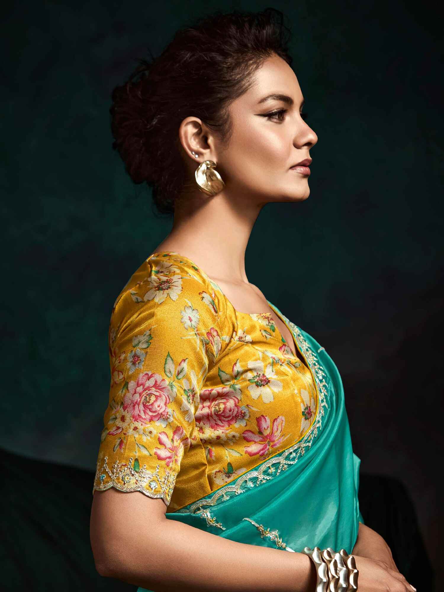 Lovely Teal Green Embroidered Tissue Silk Festival Wear Saree - Zeel Clothing