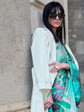 Lovely Turquoise Digital Printed Satin Events Wear Saree With Blouse - Zeel Clothing