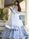 Lovely White Thread Work Sangeet Wear Lehenga Choli With Net Dupatta - Zeel Clothing