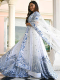 Lovely White Thread Work Sangeet Wear Lehenga Choli With Net Dupatta