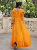 Lovely Yellow Kutchi Patch Work Georgette Navratri Wear Side Slit Kurti - Zeel Clothing