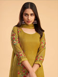 Lovely Yellow Zari Embroidered Georgette Salwar Suit - Zeel Clothing