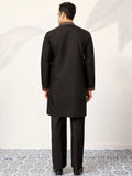 Magnetic Black Sequins Work Viscose Silk Festivals Wear Men’s Kurta