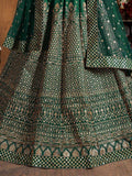 Magnetic Green Sequins Raw Silk Wedding Wear Lehenga Choli - Zeel Clothing