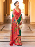 Magnetic Green Zari Weaving Silk Function Wear Saree With Blouse - Zeel Clothing