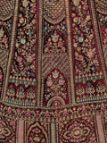 Magnetic Maroon Thread Work Bridal Lehenga Choli With Double Dupatta - Zeel Clothing