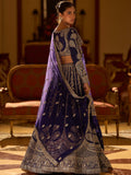 Magnetic Navy Blue Sequins Silk Bridesmaid Lehenga Choli With Dupatta