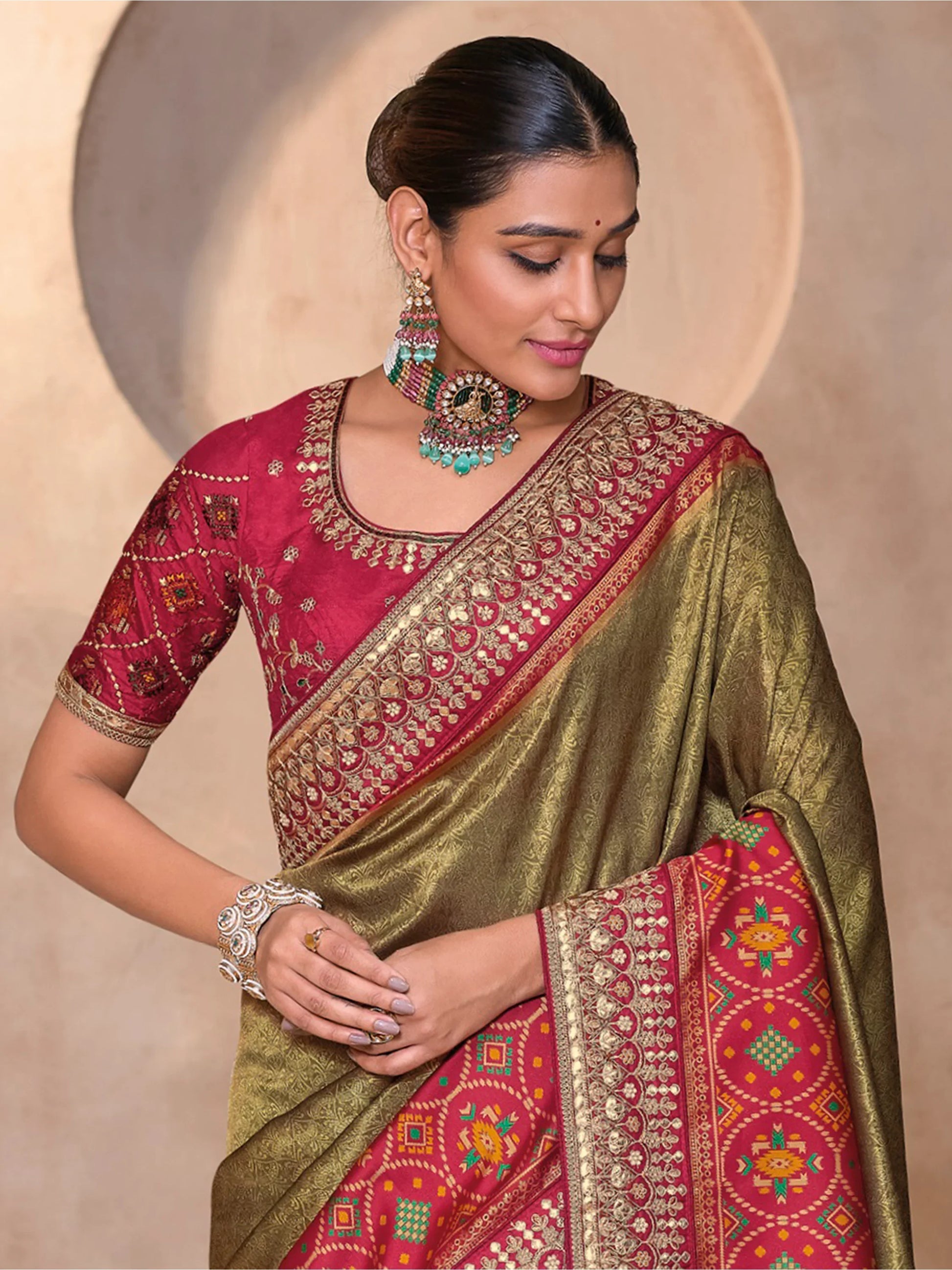 Magnetic Olive Green Weaving Kanjivaram Silk Festival Wear Saree - Zeel Clothing
