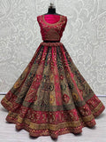 Magnetic Pink Fancy Embroidered Velvet Bridal Wear Lehenga Choli - Zeel Clothing
