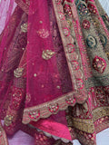 Magnetic Pink Fancy Embroidered Velvet Bridal Wear Lehenga Choli - Zeel Clothing