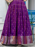 Magnetic Purple Zari Weaving Silk Traditional Gown - Zeel Clothing
