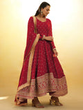 Magnetic Red Embroidered Georgette Wedding Wear Salwar Suit - Zeel Clothing