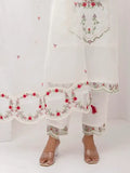 Magnetic White Floral Embroidered Viscose Silk Pant Suit With Dupatta - Zeel Clothing