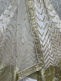 Magnetic White Sequins Net Reception Wear Lehenga Choli With Dupatta - Zeel Clothing