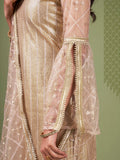Magnificent Beige Sequins Embroidery Net Event Wear Salwar Suit - Zeel Clothing