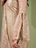 Magnificent Beige Sequins Embroidery Net Event Wear Salwar Suit - Zeel Clothing