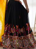 Magnificent Black Embroidered Georgette Navratri Special Lehenga Choli - Zeel Clothing