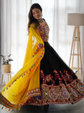 Magnificent Black Embroidered Georgette Navratri Special Lehenga Choli - Zeel Clothing