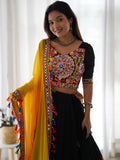 Magnificent Black Embroidered Georgette Navratri Special Lehenga Choli - Zeel Clothing