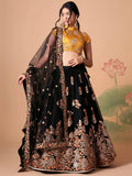 Magnificent Black Mirror Work Net Party Wear Lehenga choli - Zeel Clothing
