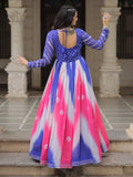 Magnificent Blue Bandhej Print Georgette Traditional Gown