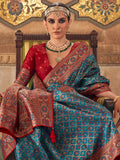 Magnificent Blue Weaving Silk Festive Wear Saree With Blouse - Zeel Clothing