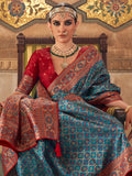Magnificent Blue Weaving Silk Festive Wear Saree With Blouse - Zeel Clothing