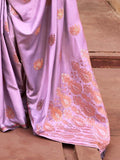 Magnificent Light Purple Zari Weaving Satin Events Wear Saree - Zeel Clothing