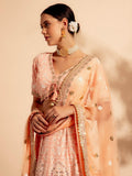 Magnificent Peach Embroidered Georgette Bridesmaid Lehenga Choli - Zeel Clothing