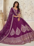 Magnificent Wine Dori Embroidered Silk Function Wear Lehenga Choli With Dupatta