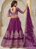 Magnificent Wine Dori Embroidered Silk Function Wear Lehenga Choli With Dupatta