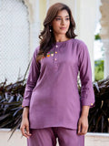 Majestic Lavender Hand Work Silk Casual Wear Top Pant Co-Ord Set - Zeel Clothing