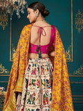 Majestic Multi-Color Khatli Work Silk Lehenga Choli With Dupatta - Zeel Clothing