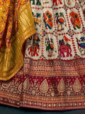 Majestic Multi-Color Khatli Work Silk Lehenga Choli With Dupatta - Zeel Clothing