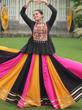 Majestic Muti-Color Gota Patti Lace Rayon Navratri Special Lehenga With Peplum Top - Zeel Clothing