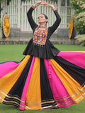 Majestic Muti-Color Gota Patti Lace Rayon Navratri Special Lehenga With Peplum Top - Zeel Clothing