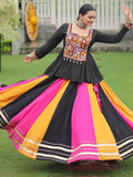 Majestic Muti-Color Gota Patti Lace Rayon Navratri Special Lehenga With Peplum Top - Zeel Clothing
